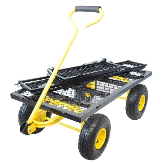 Carriage Steel Cart with Swivel Handle & Detachable Sides