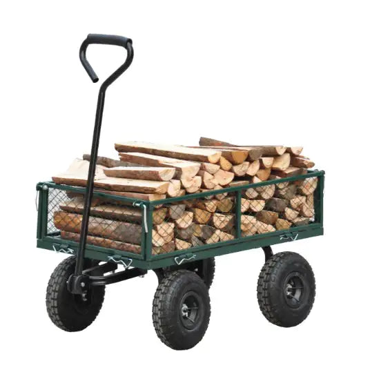 Carriage Steel Cart with Swivel Handle & Detachable Sides