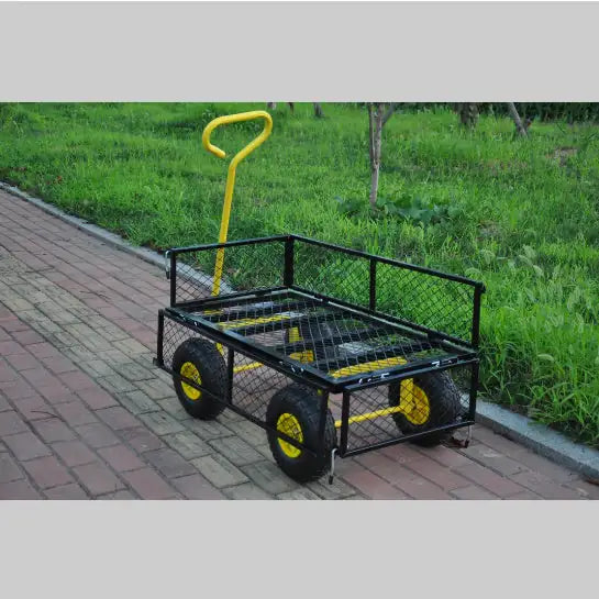 Carriage Steel Cart with Swivel Handle & Detachable Sides