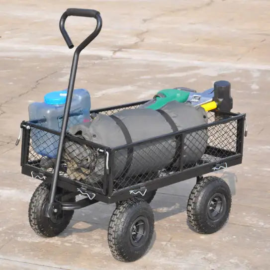 Carriage Steel Cart with Swivel Handle & Detachable Sides