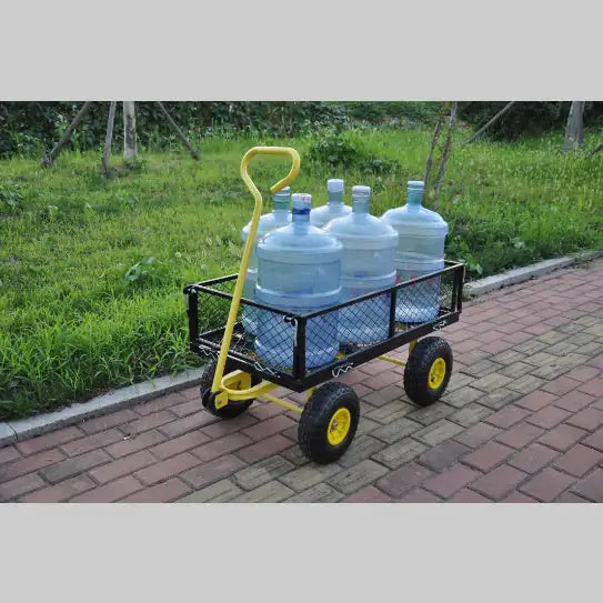 Carriage Steel Cart with Swivel Handle & Detachable Sides