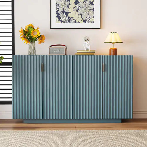 Retro Style 4-Door Cabinet-Antique Blue