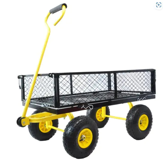 Carriage Steel Cart with Swivel Handle & Detachable Sides