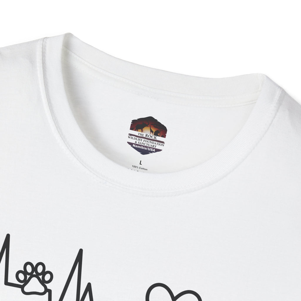 Heartbeat Paw & Heart T-Shirt — Pet Lover EKG Tee