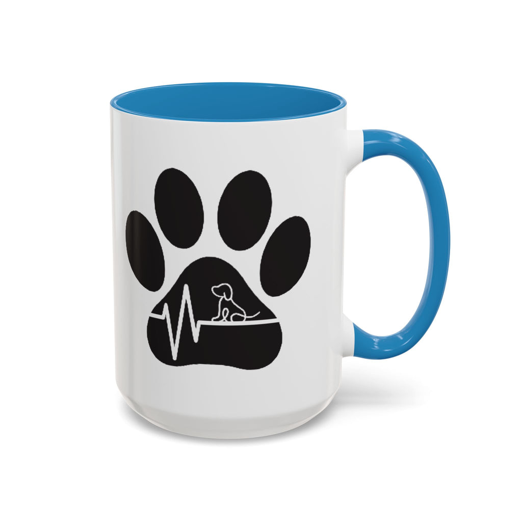 Dog Paw Heartbeat Coffee Mug — Pet Lover Accent Mug (11/15oz)