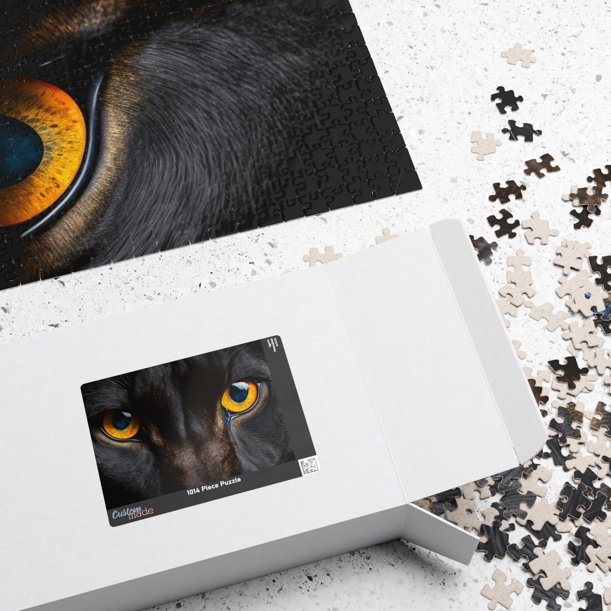 Black Cat Eyes Jigsaw Puzzle — 110/252/520/1014-Piece Cat Puzzle