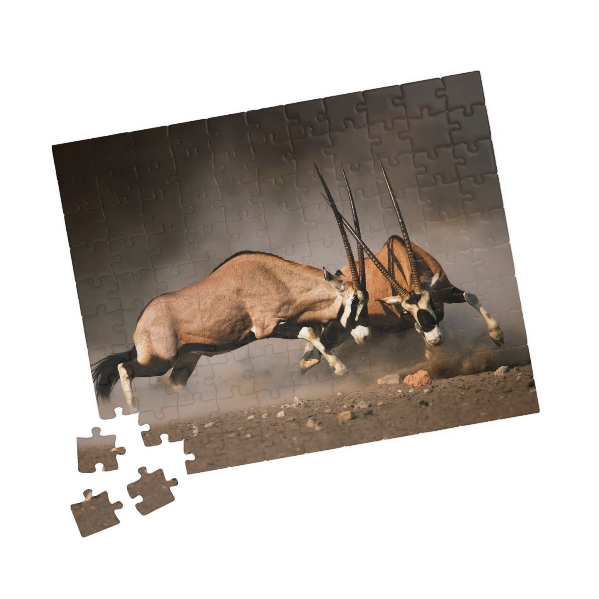 Gemsbok Antelope Jigsaw Puzzle — Wildlife Action Photography Puzzle (110–1014 pcs)