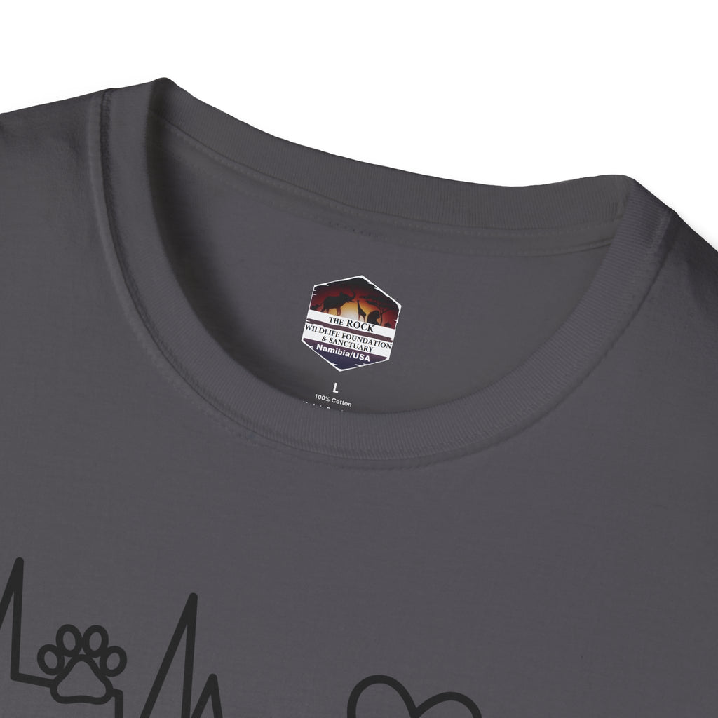 Heartbeat Paw & Heart T-Shirt — Pet Lover EKG Tee