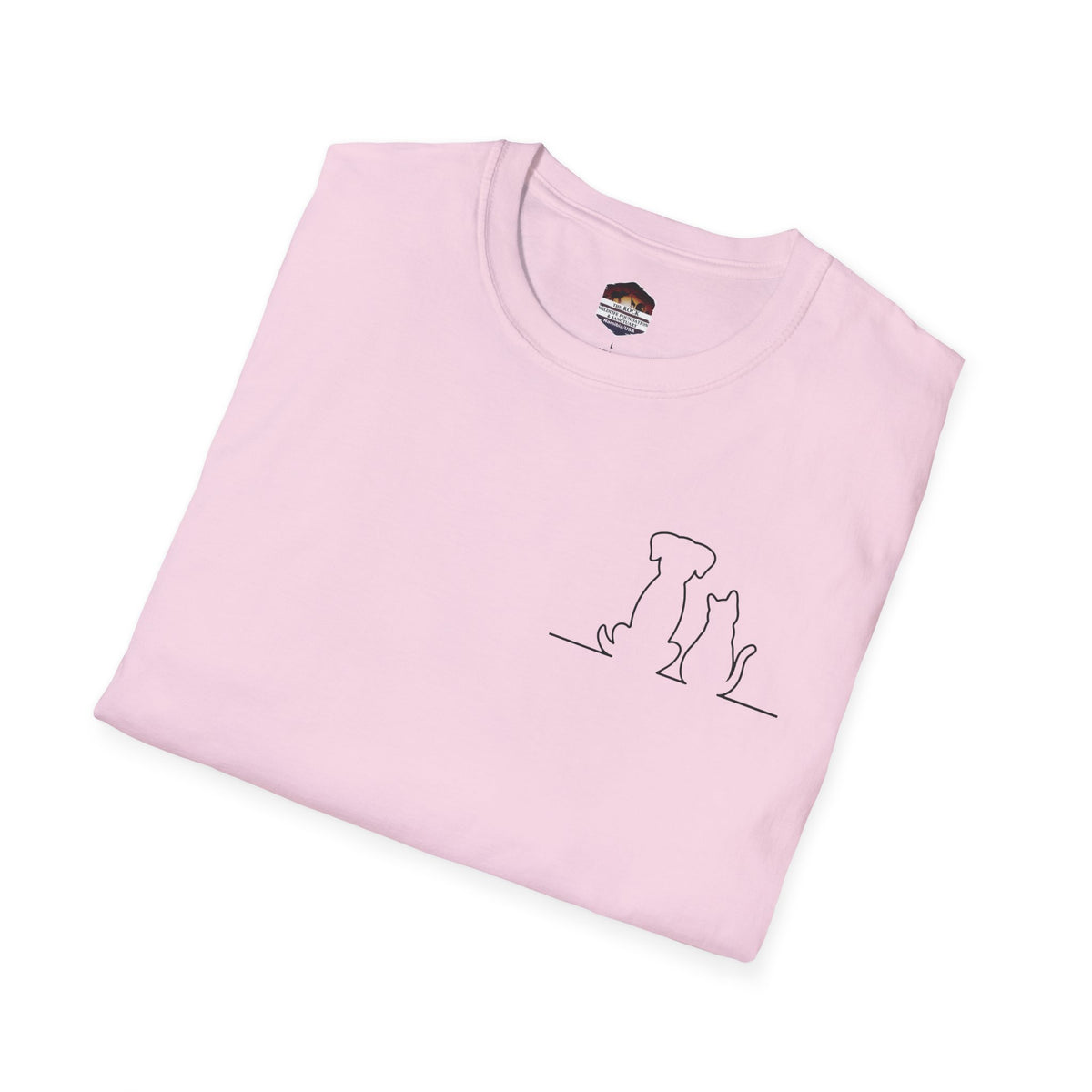 Dog and Cat Outline Tee — Minimal Pet Silhouette T-Shirt