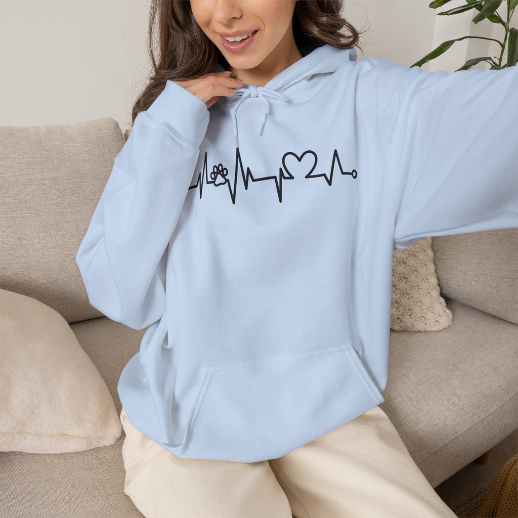 Nurse Heartbeat Hoodie – EKG Pulse with Stethoscope & Heart Graphic