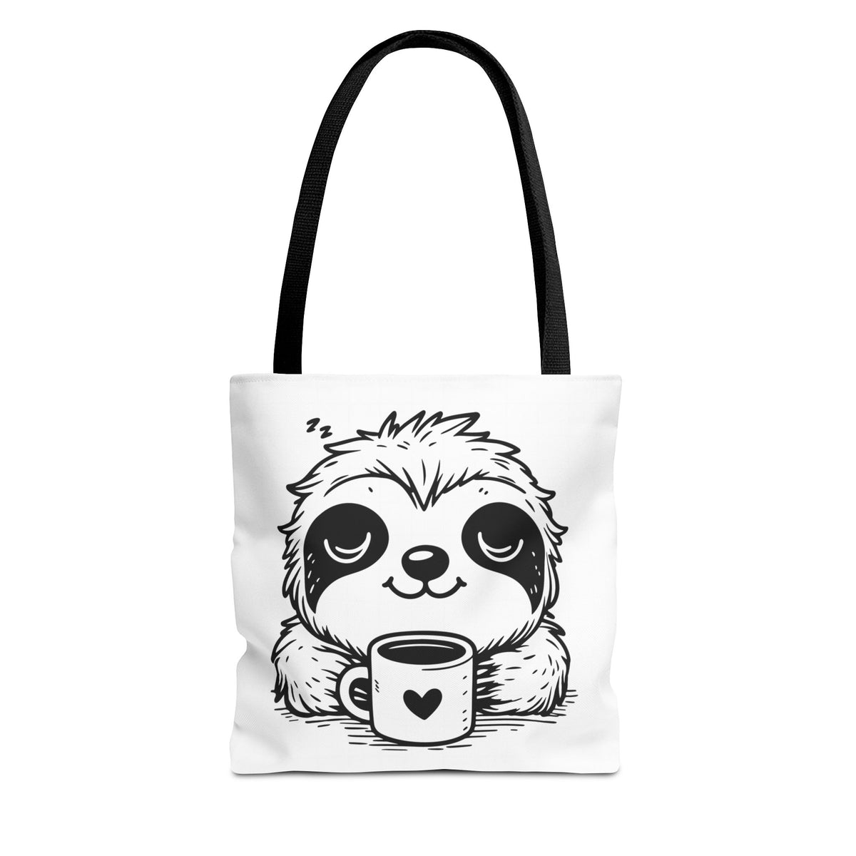 Sloth Coffee Tote Bag — Cute Relaxed Sloth Holding Mug