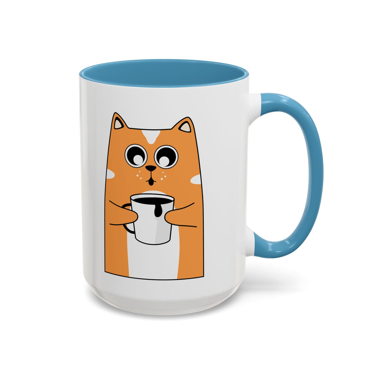 Sleepy Cat Accent Mug — 11/15oz Coffee Cup with Cat Design