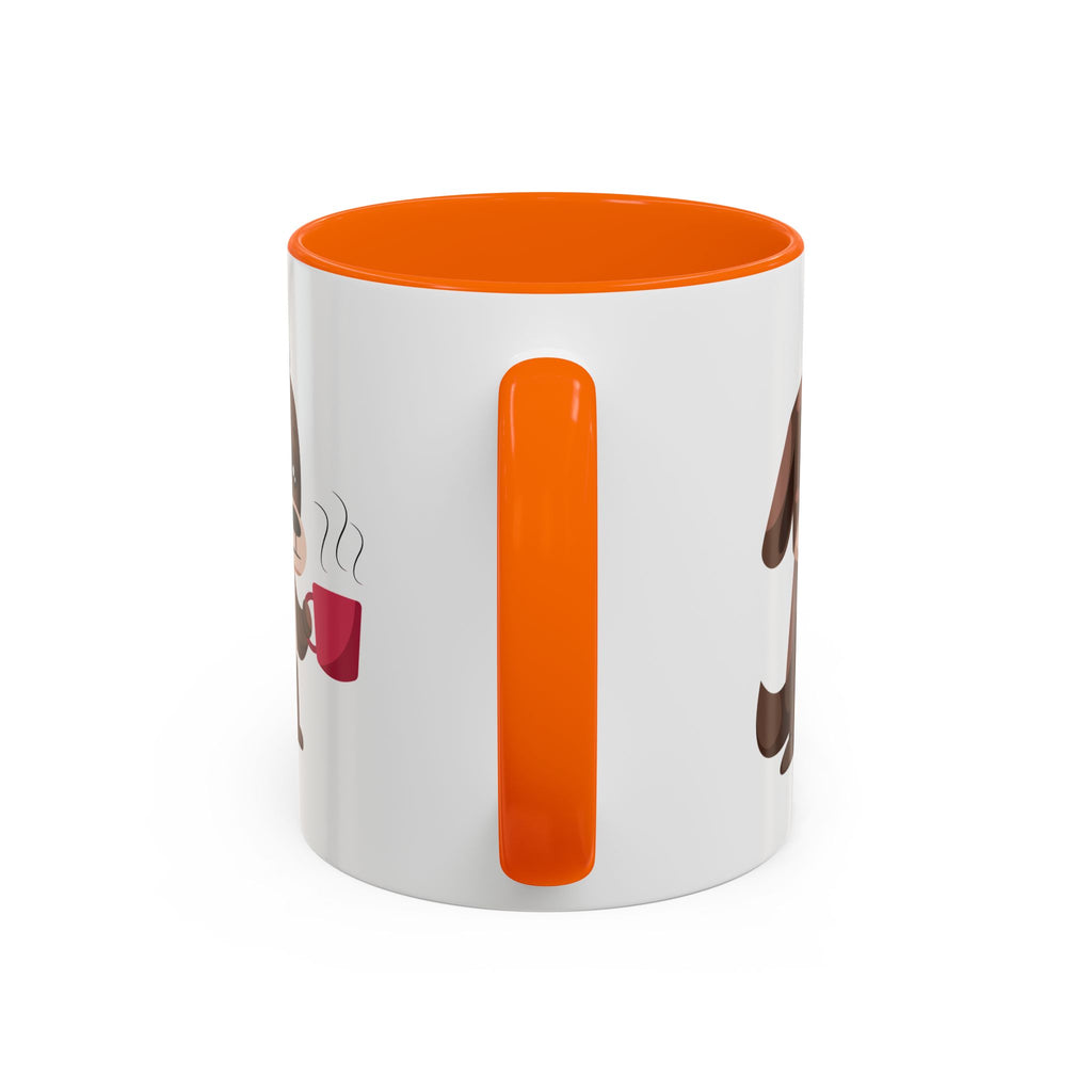 Cute Coffee Dog Mug — Adorable Puppy Holding Coffee Accent Mug (11/15 oz)