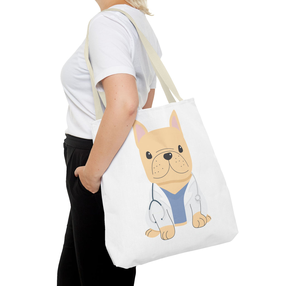 Doctor French Bulldog Tote Bag — Cute Vet Dogtor Canvas Tote