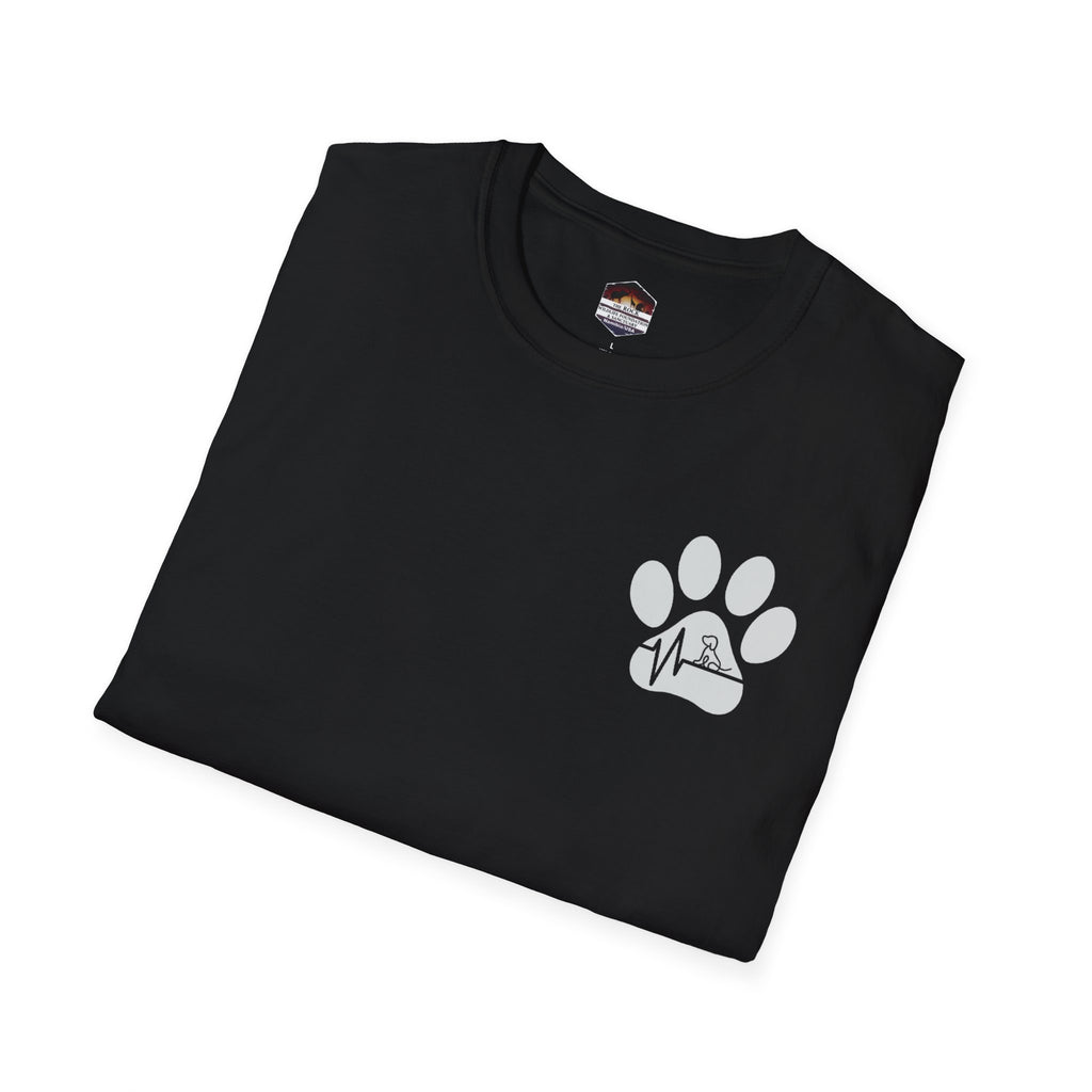 T-Shirt — Paw & Heartbeat EKG Design (Pet Lover Tee)