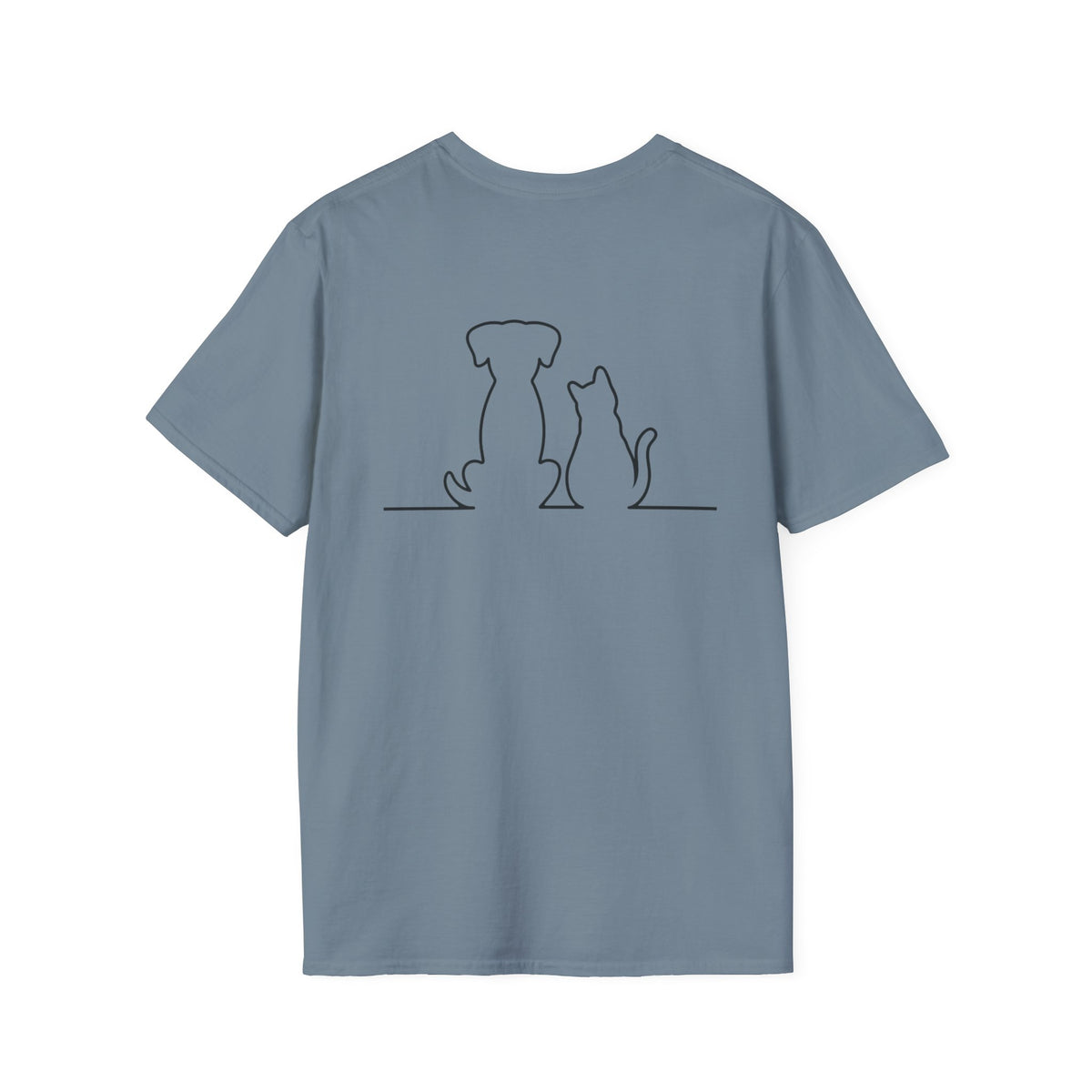 Dog and Cat Outline Tee — Minimal Pet Silhouette T-Shirt