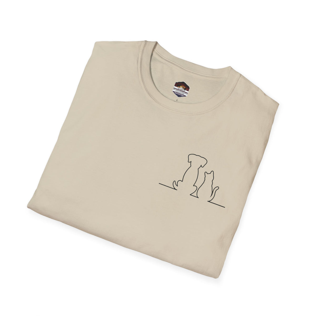 Dog and Cat Outline Tee — Minimal Pet Silhouette T-Shirt