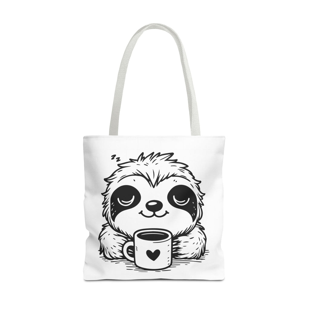 Sloth Coffee Tote Bag — Cute Relaxed Sloth Holding Mug