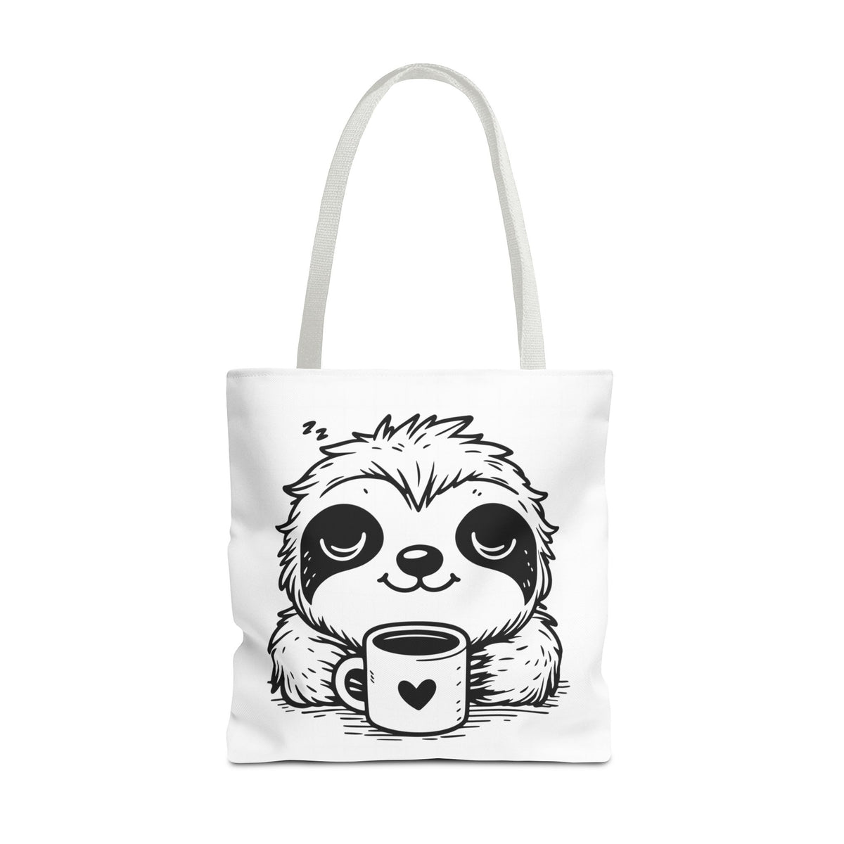 Sloth Coffee Tote Bag — Cute Relaxed Sloth Holding Mug
