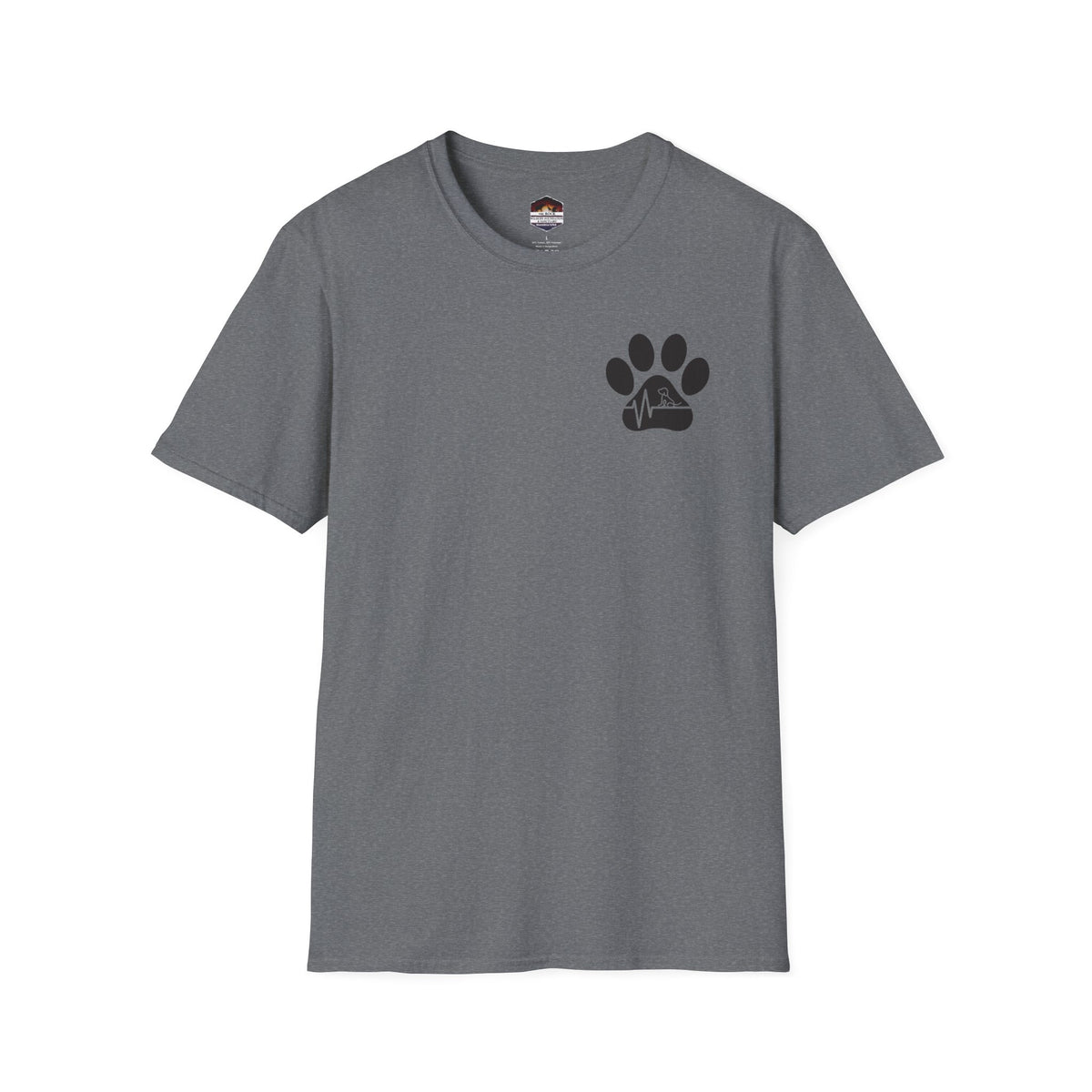 T-Shirt — Paw & Heartbeat EKG Design (Pet Lover Tee)