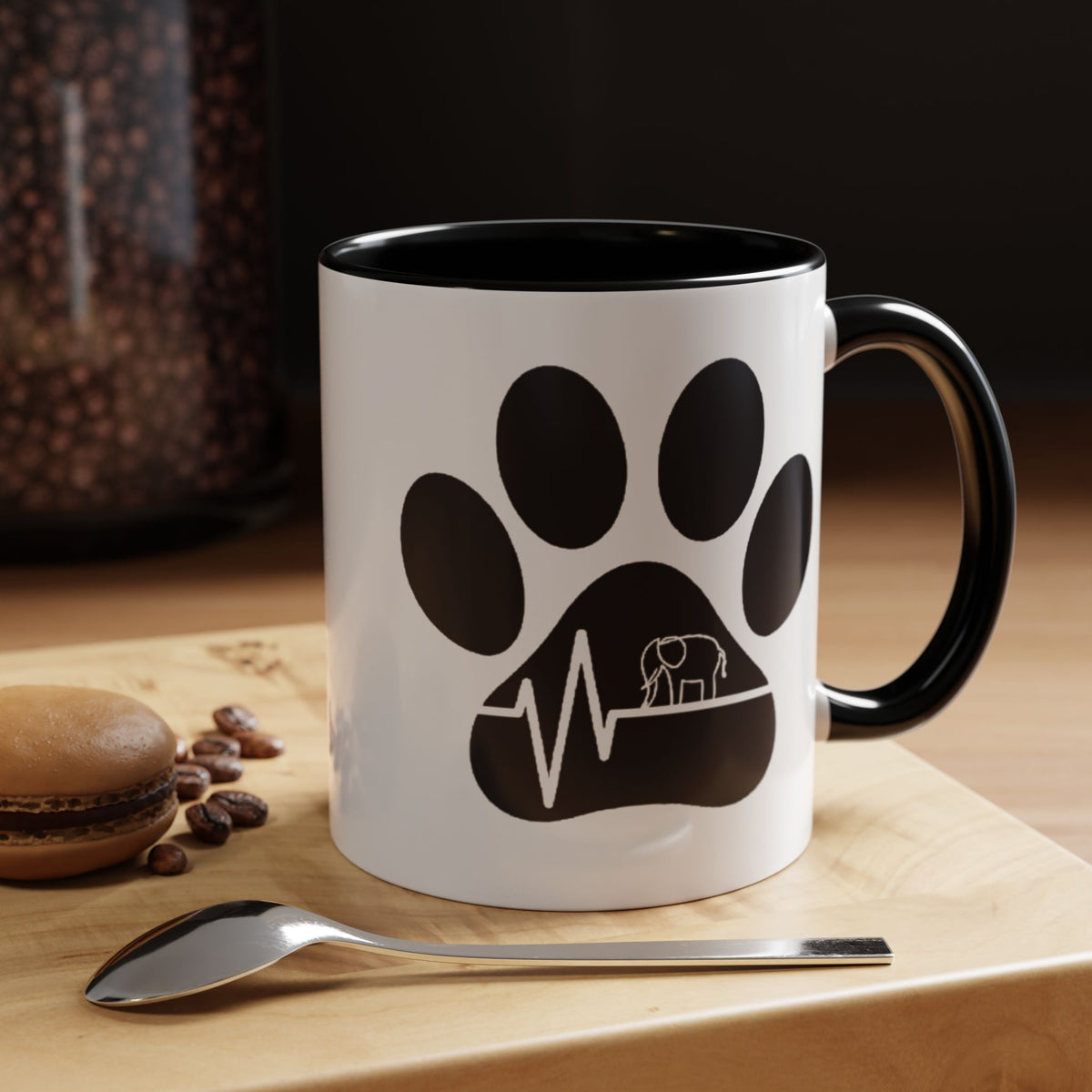 Elephant Paw Coffee Mug — Animal Rescue Heartbeat Accent Mug