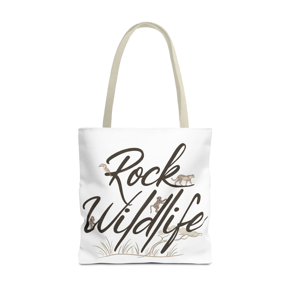 Rock Wildlife Tote Bag — Rustic Nature Animal Print Tote