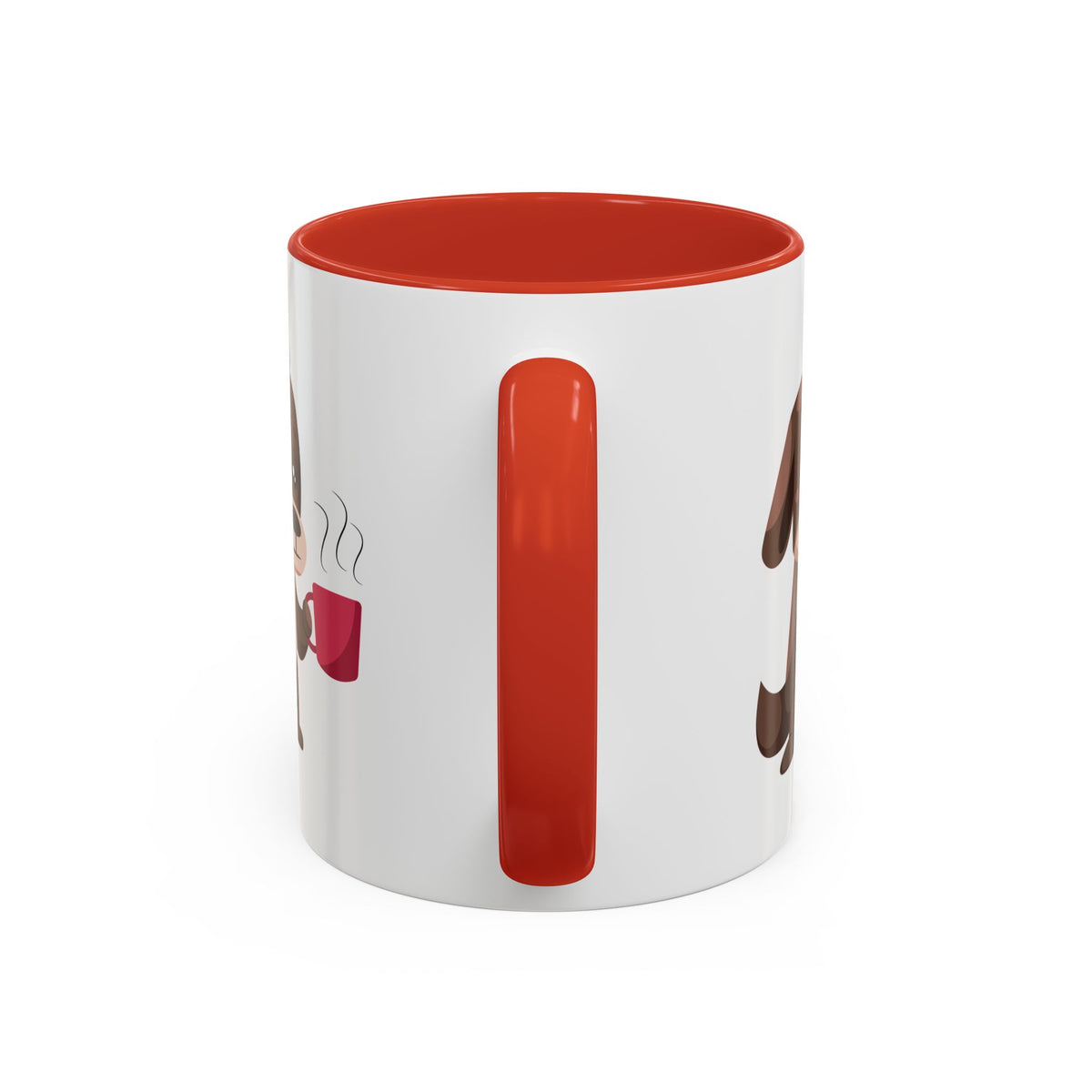 Cute Coffee Dog Mug — Adorable Puppy Holding Coffee Accent Mug (11/15 oz)