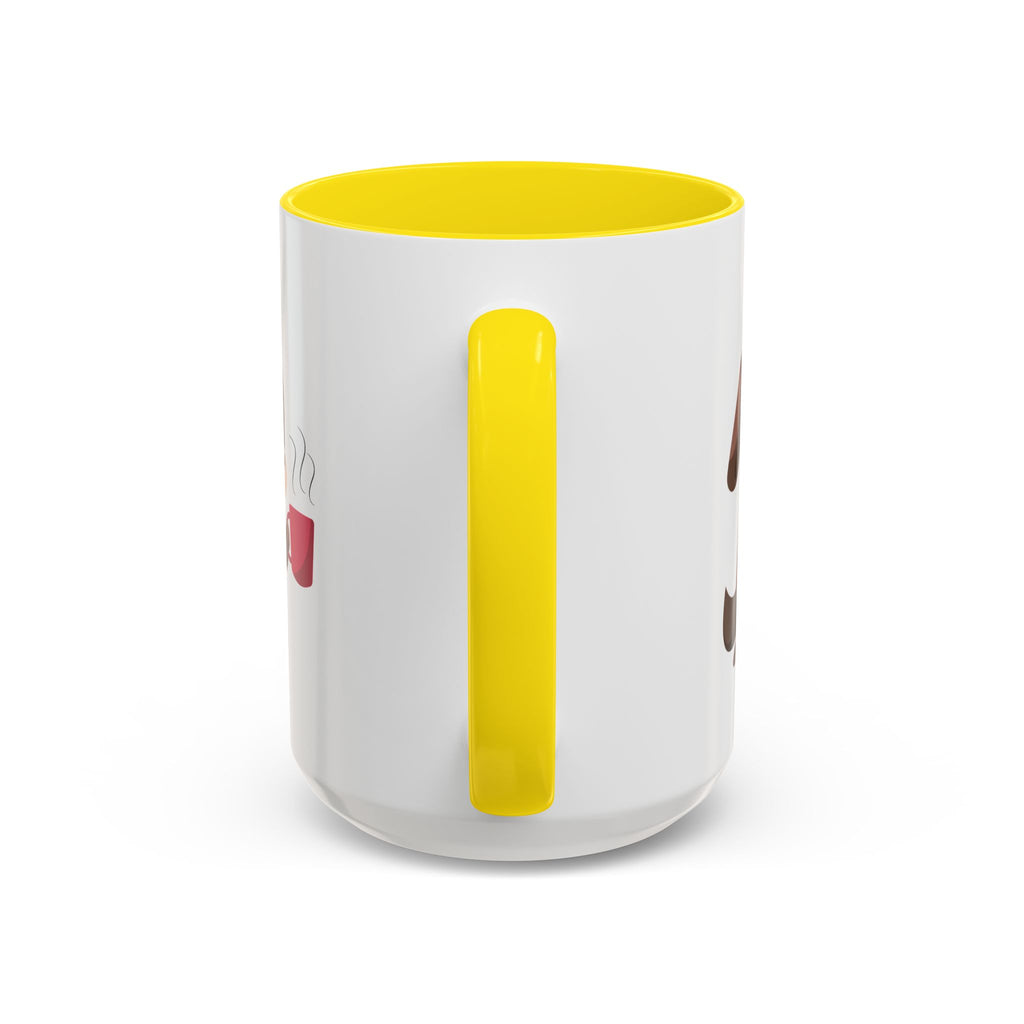 Cute Coffee Dog Mug — Adorable Puppy Holding Coffee Accent Mug (11/15 oz)