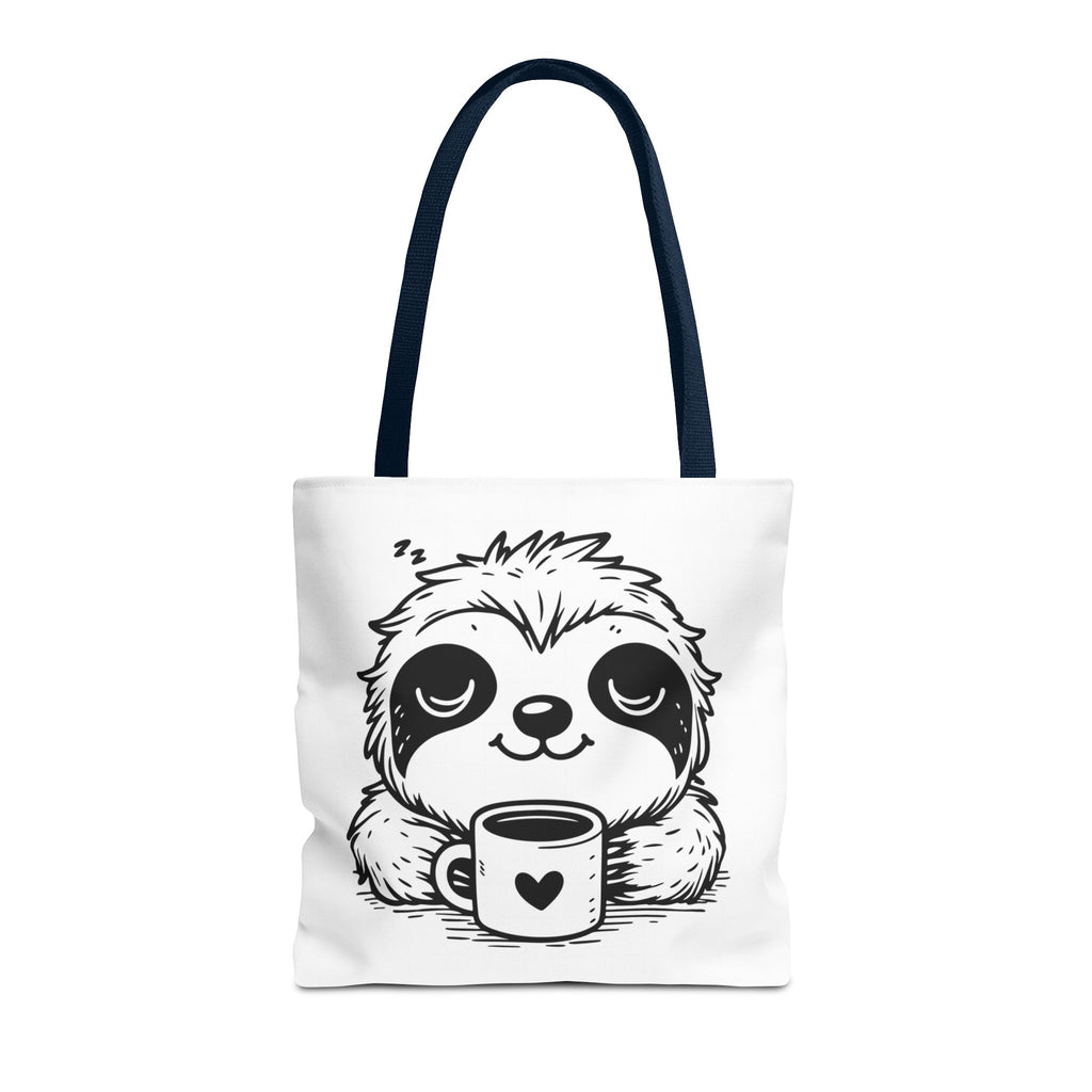 Sloth Coffee Tote Bag — Cute Relaxed Sloth Holding Mug