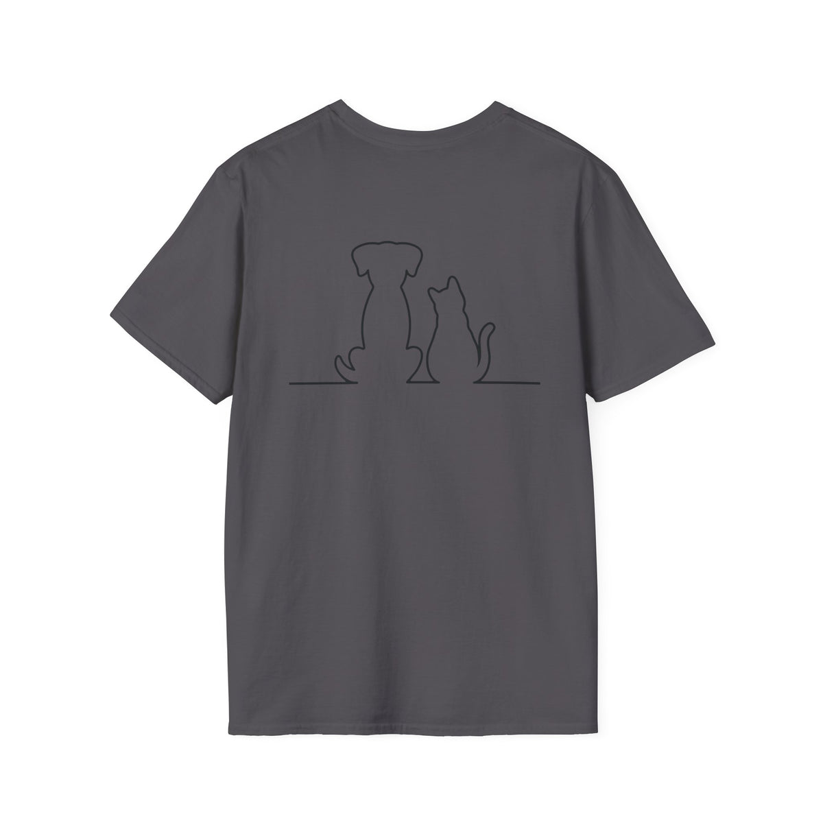 Dog and Cat Outline Tee — Minimal Pet Silhouette T-Shirt