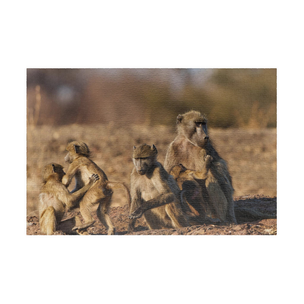 Baboon Family Wildlife Puzzle — Scenic African Safari Jigsaw (110–1014 pcs)
