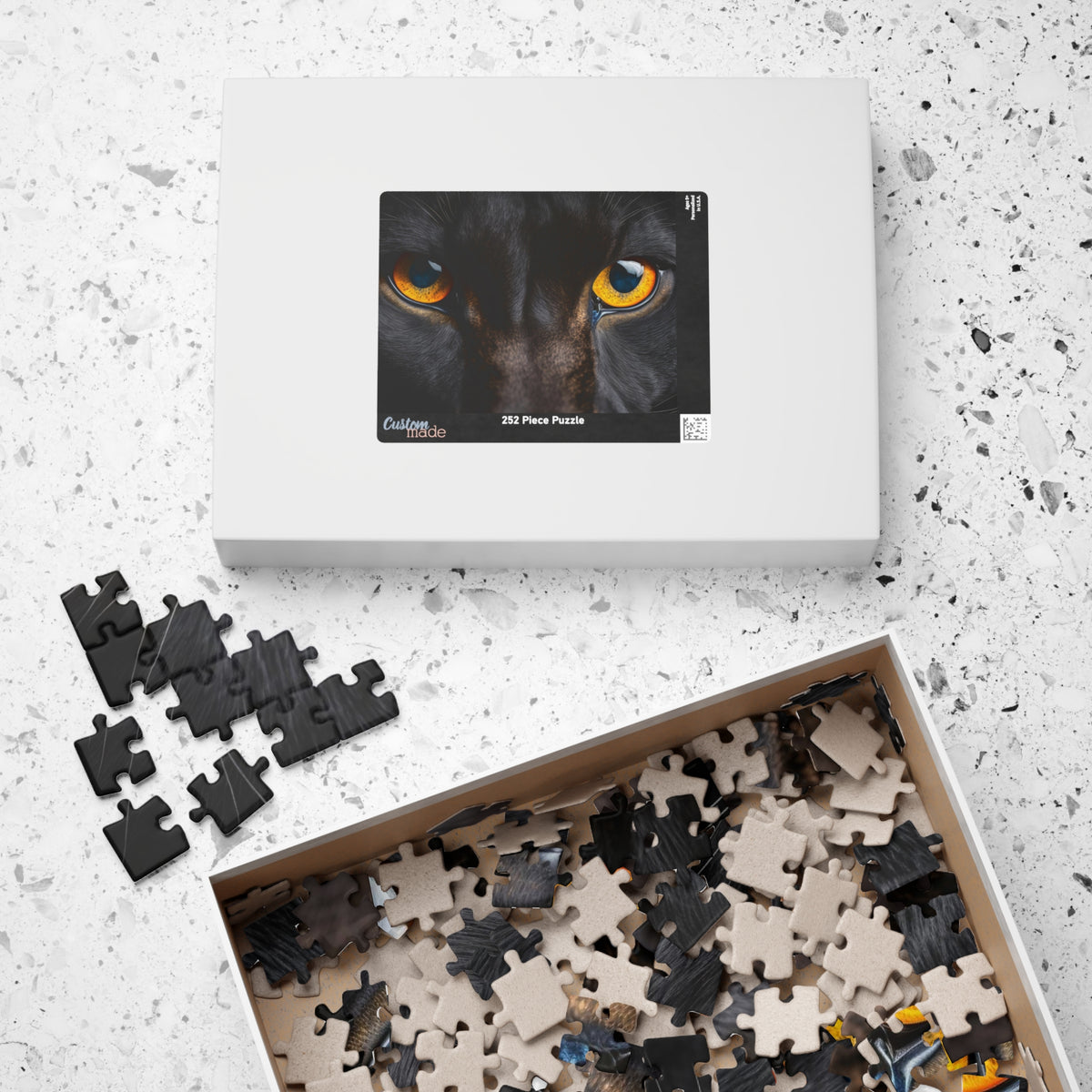 Black Cat Eyes Jigsaw Puzzle — 110/252/520/1014-Piece Cat Puzzle