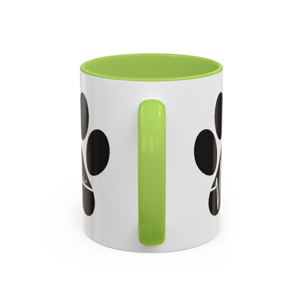 Dog Paw Heartbeat Coffee Mug — Pet Lover Accent Mug (11/15oz)