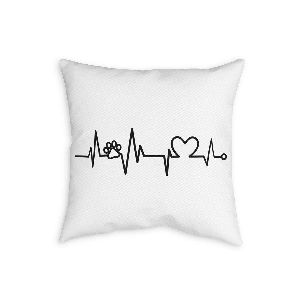 Pet Paw Heartbeat Pillowcase – Animal Lover Decorative Throw Pillow