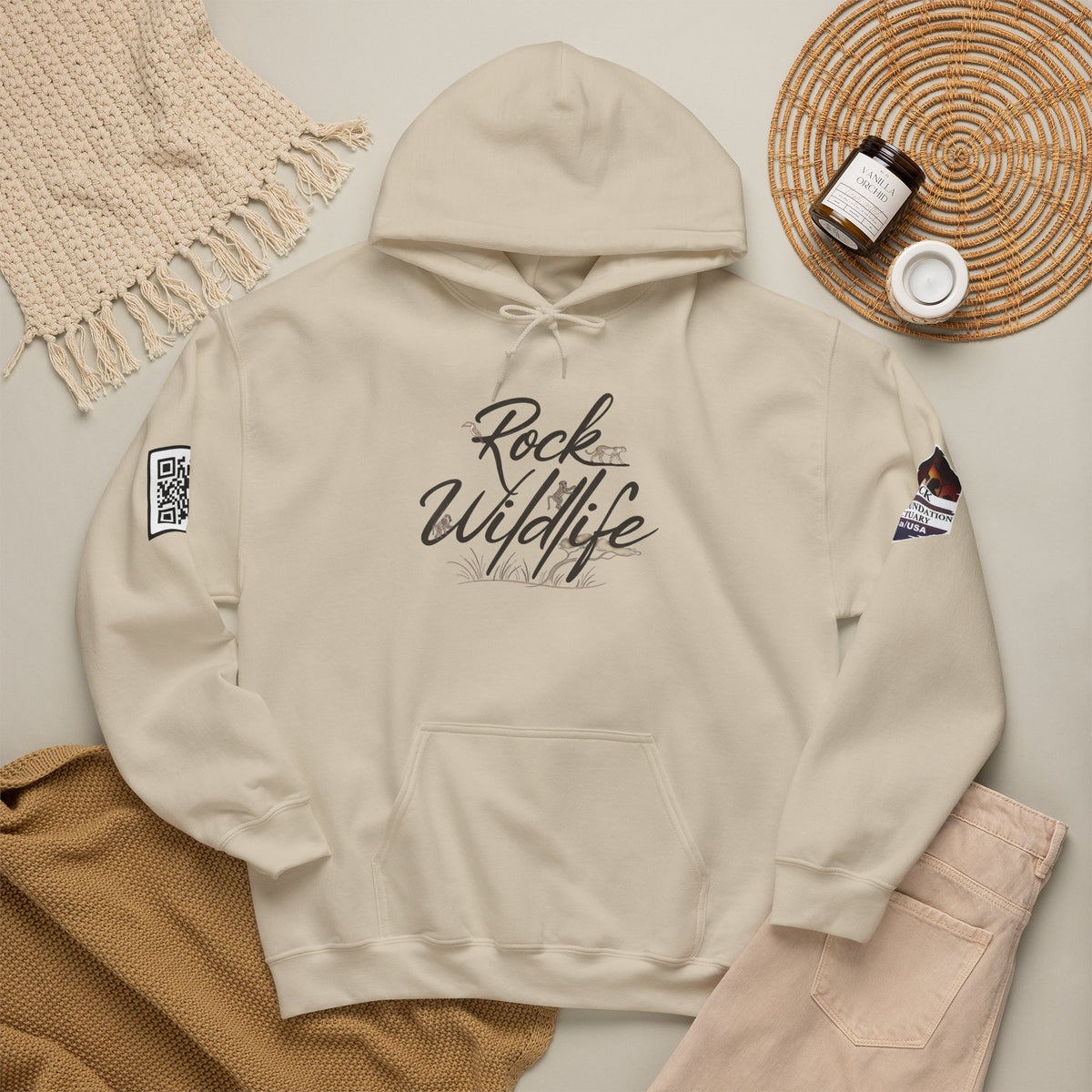 Hoodie - Rock Wildlife Script Pullover Hoodie