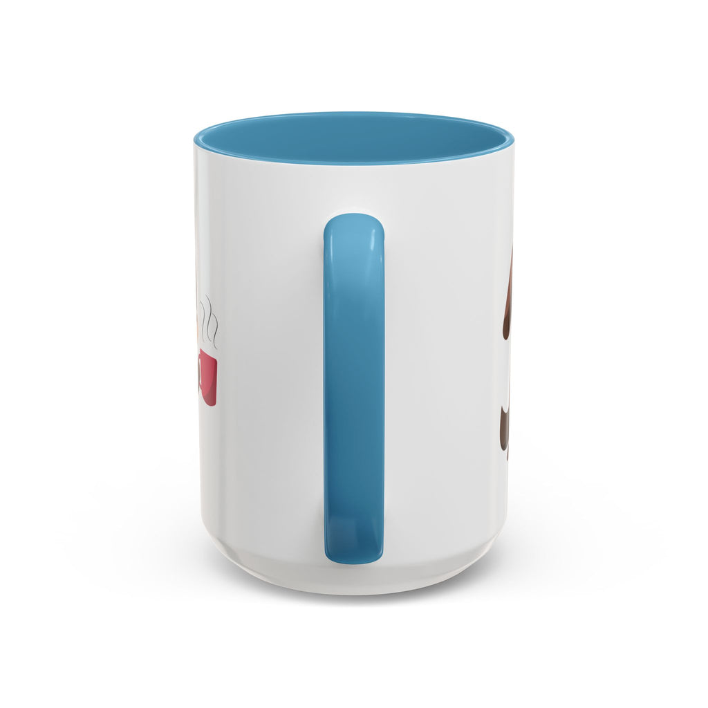 Cute Coffee Dog Mug — Adorable Puppy Holding Coffee Accent Mug (11/15 oz)