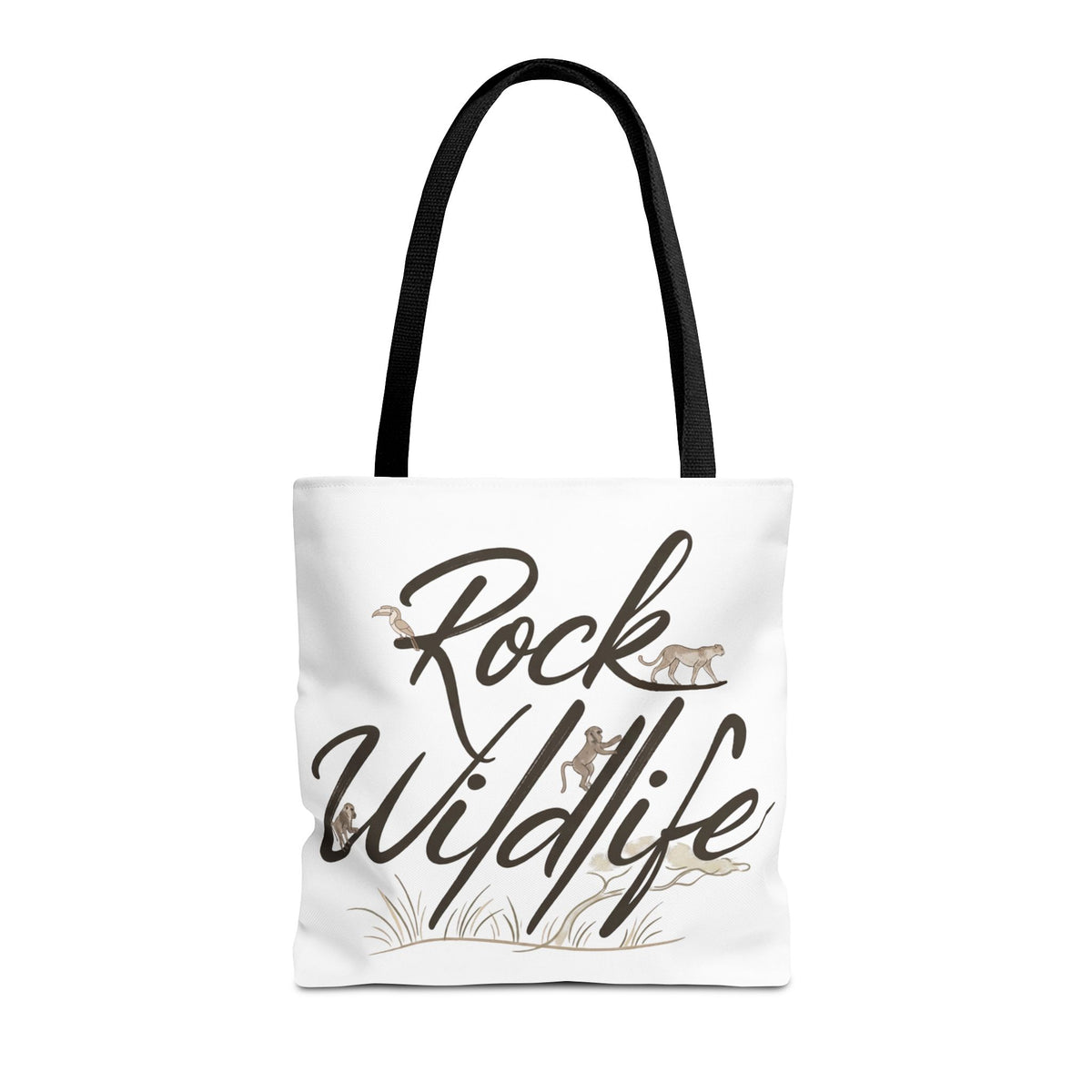 Rock Wildlife Tote Bag — Rustic Nature Animal Print Tote