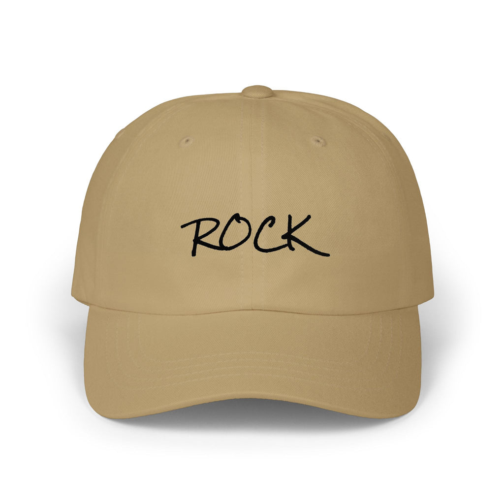 Rock Script Dad Cap — Casual Embroidered Baseball Hat