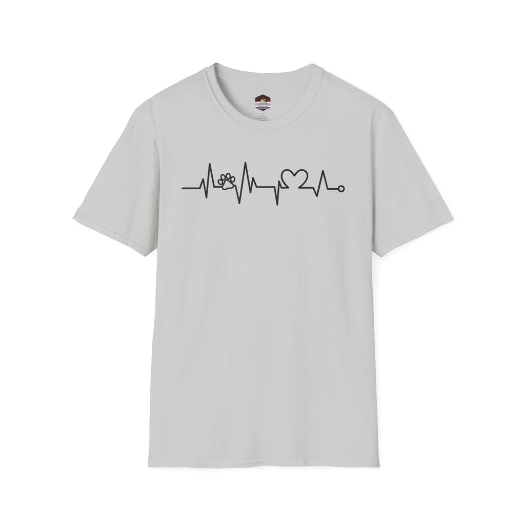 Heartbeat Paw & Heart T-Shirt — Pet Lover EKG Tee
