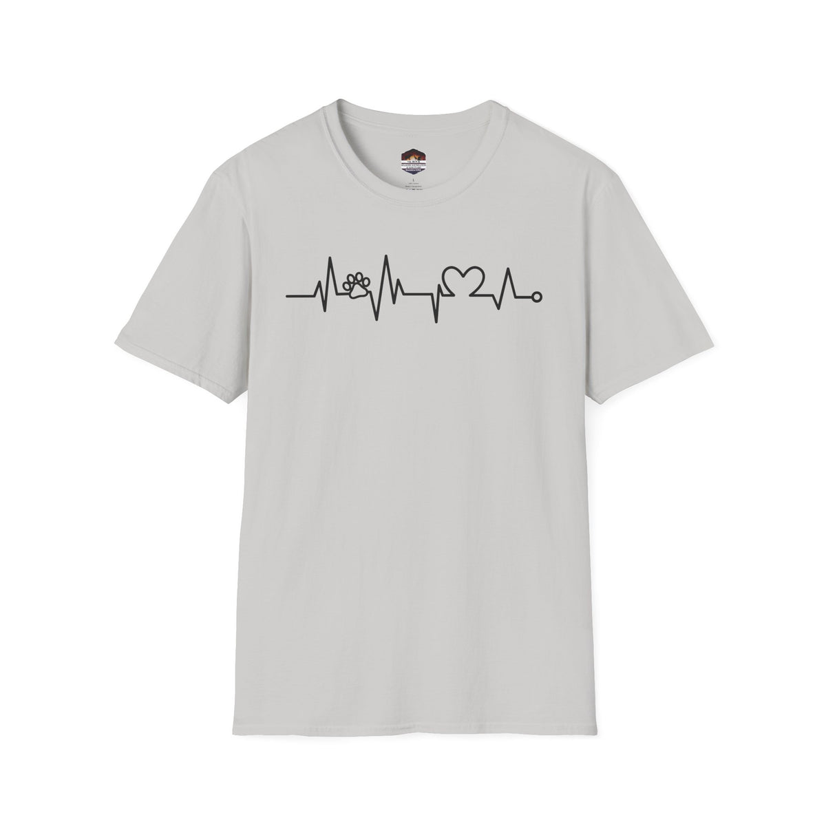 Heartbeat Paw & Heart T-Shirt — Pet Lover EKG Tee
