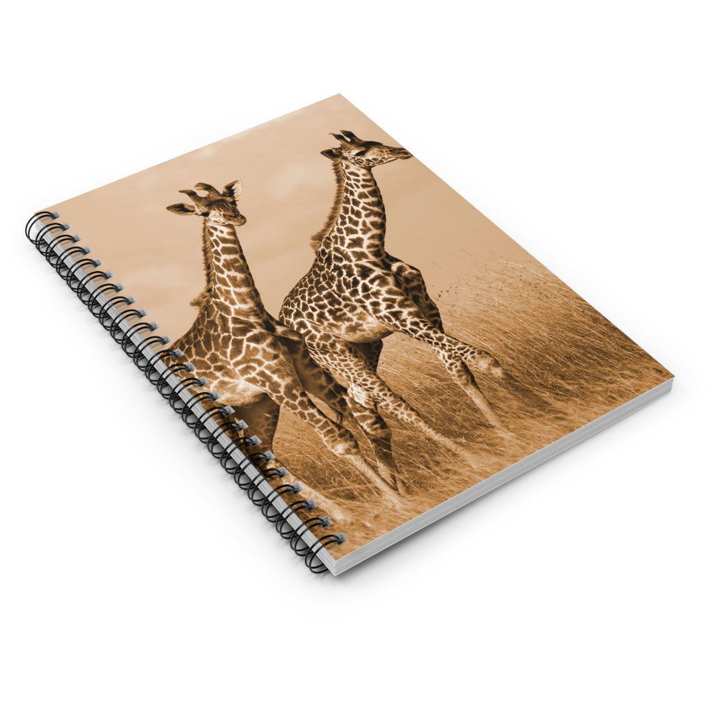 Giraffes Spiral Notebook — Ruled Journal with Walking Elephants Cover