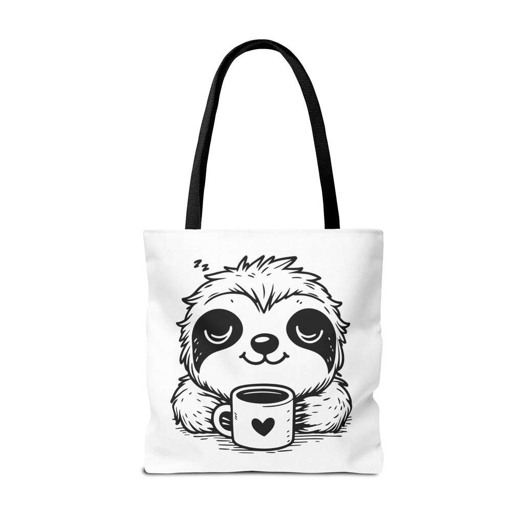 Sloth Coffee Tote Bag — Cute Relaxed Sloth Holding Mug