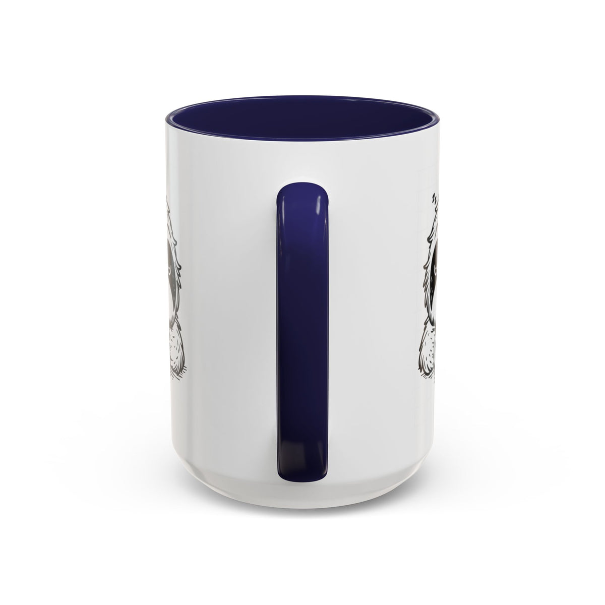 Cute Sloth Coffee Mug (Accent, 11/15oz) — Adorable Cartoon Sloth Holding Coffee Cup