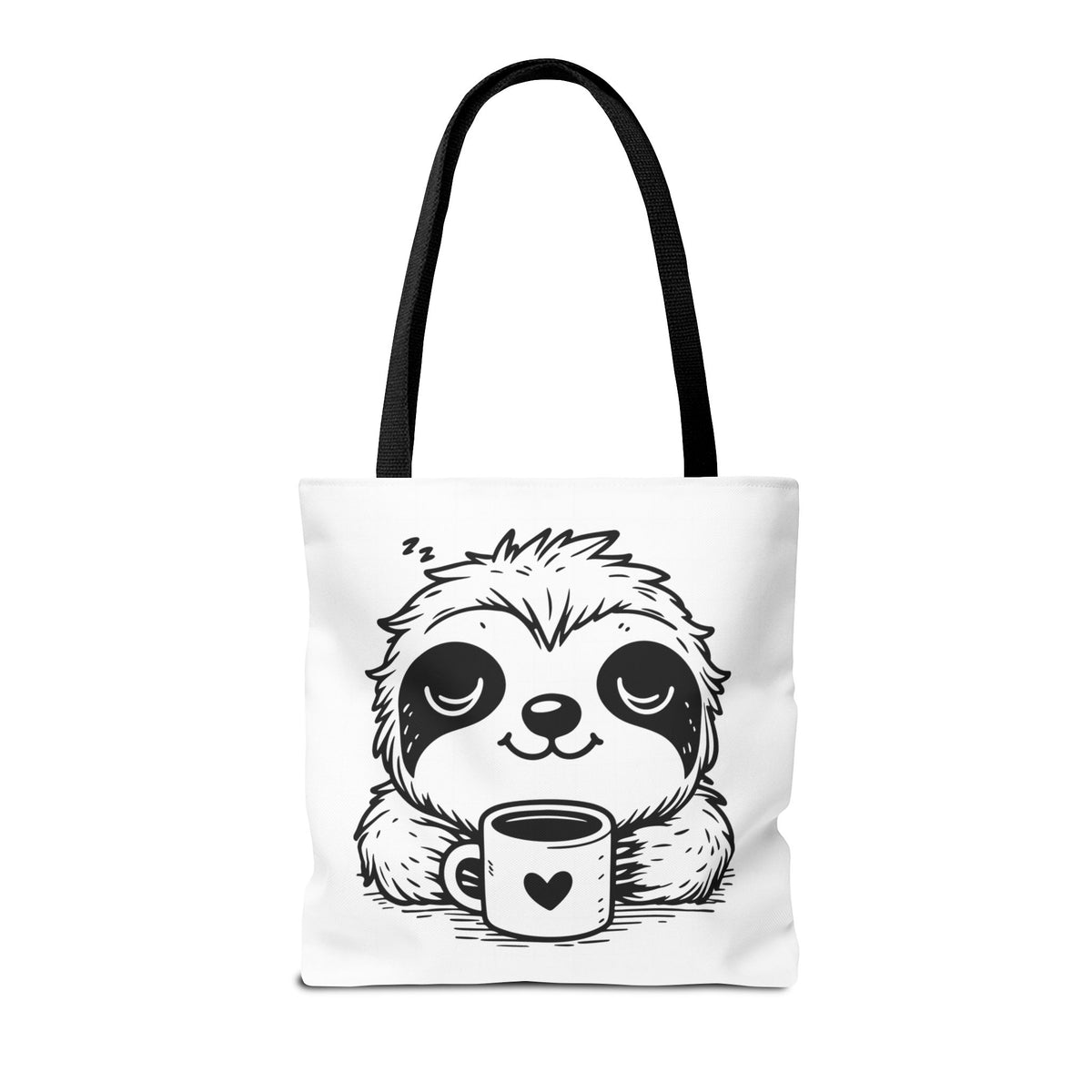 Sloth Coffee Tote Bag — Cute Relaxed Sloth Holding Mug