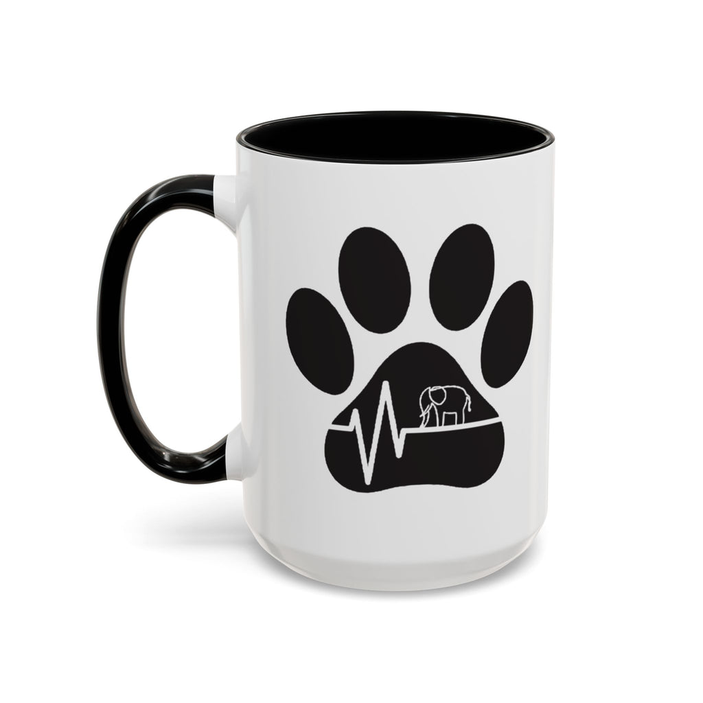Elephant Paw Coffee Mug — Animal Rescue Heartbeat Accent Mug