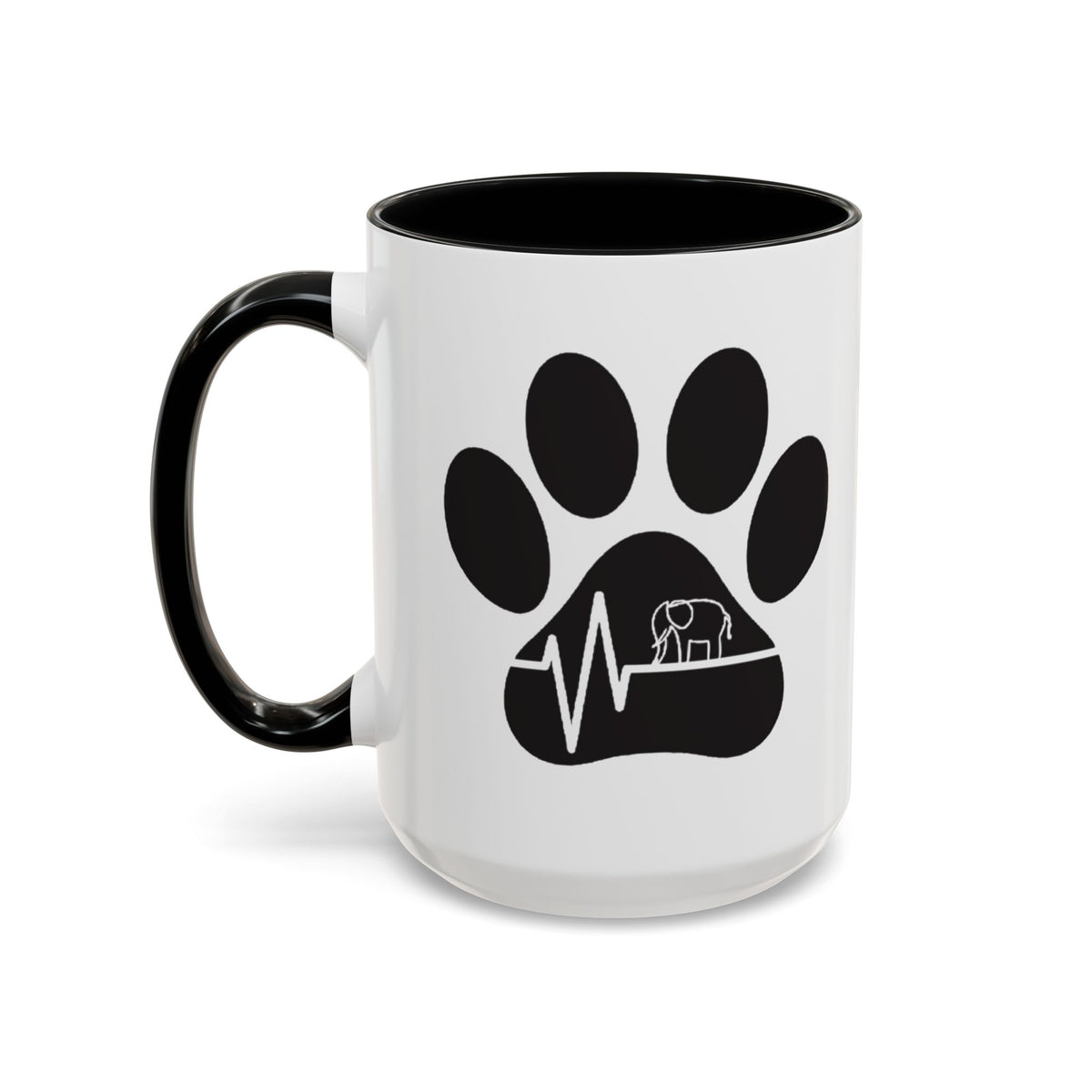 Elephant Paw Coffee Mug — Animal Rescue Heartbeat Accent Mug