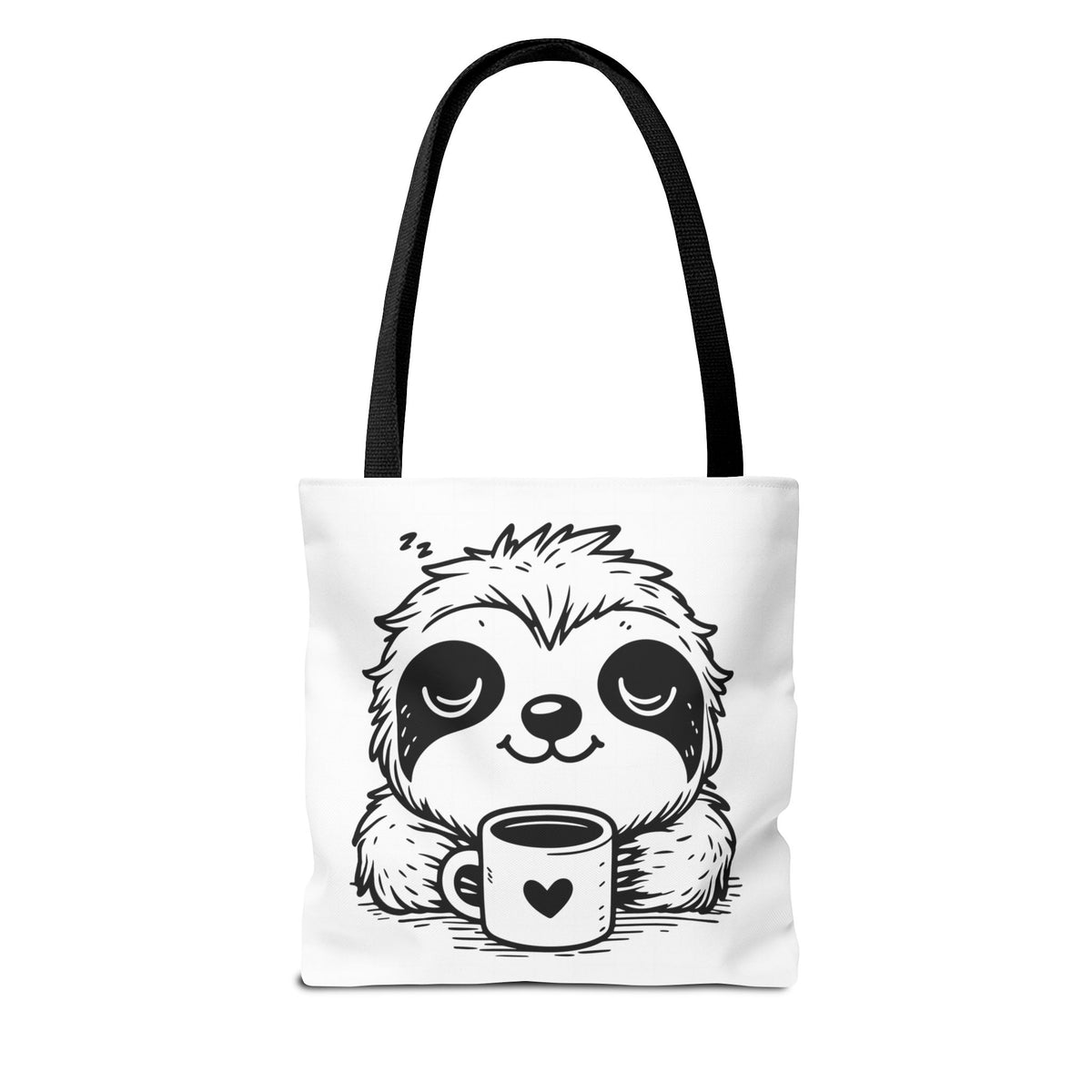 Sloth Coffee Tote Bag — Cute Relaxed Sloth Holding Mug