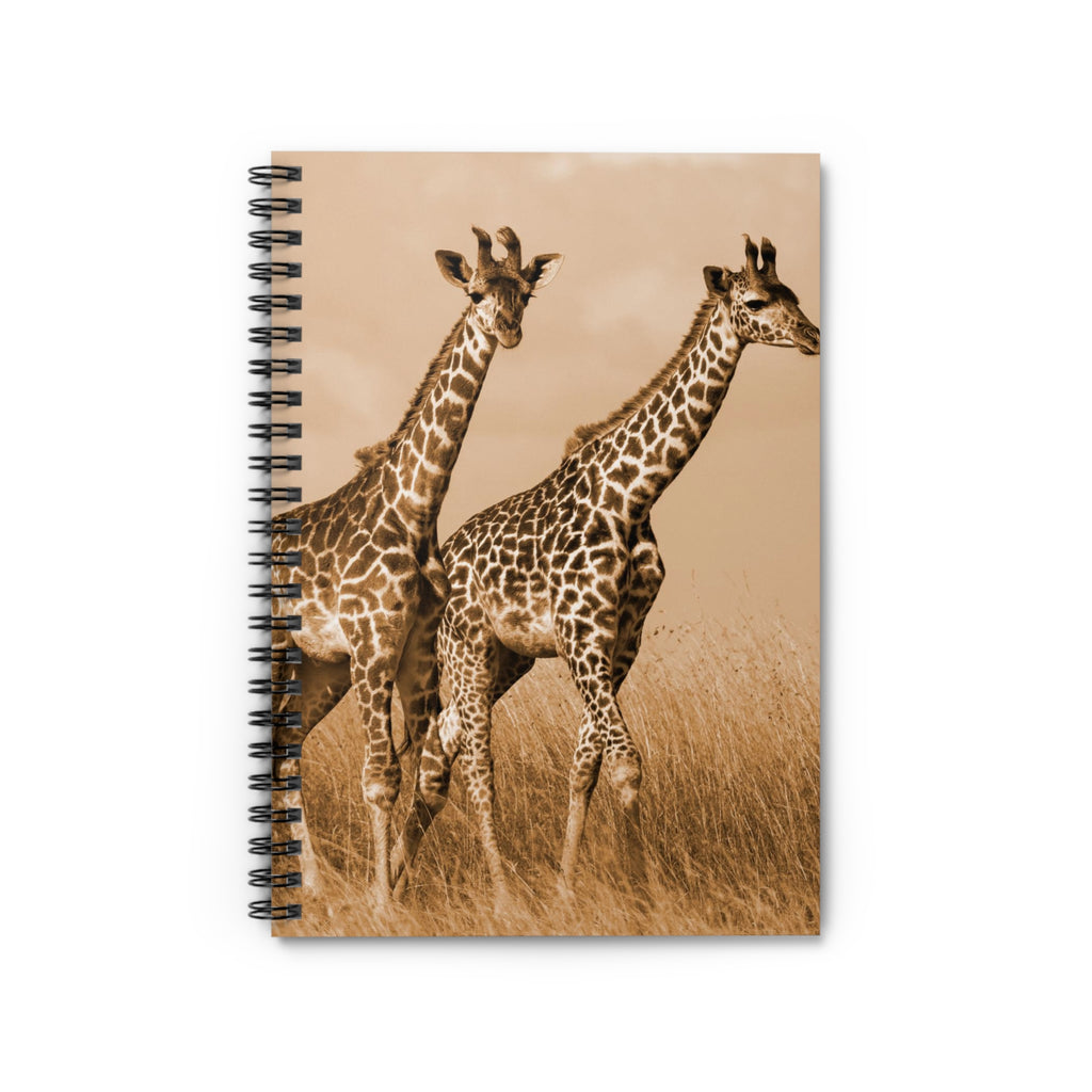 Giraffes Spiral Notebook — Ruled Journal with Walking Elephants Cover
