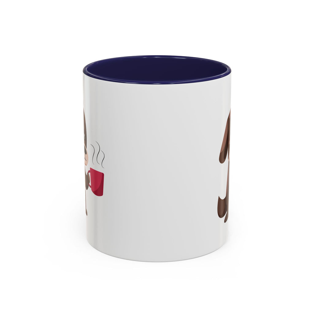Cute Coffee Dog Mug — Adorable Puppy Holding Coffee Accent Mug (11/15 oz)