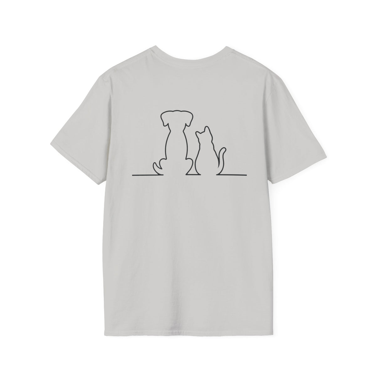 Dog and Cat Outline Tee — Minimal Pet Silhouette T-Shirt